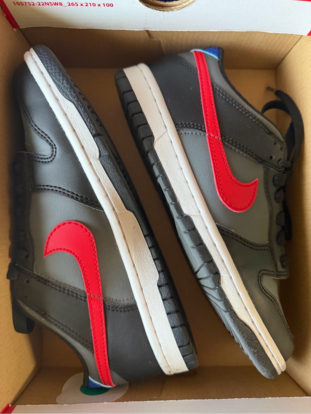 Nike Kids Black & Gray Sneakers with Red Swoosh